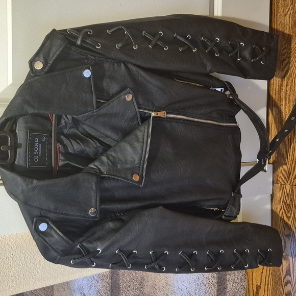 Ci Sono Black Jacket with Lace-Up Details - Picture 2 of 2